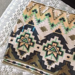 Express Aztec Sequin Skirt